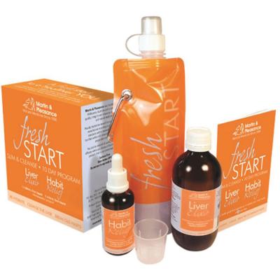 Martin & Pleasance Fresh Start (Slim & Cleanse 10 Day Program) Pack (contains: 1 each of Liver Elixir, Habit Relief, measuring cup & booklet)